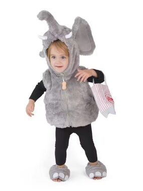 Elephant Plush Toddler Costume Vest with Hood